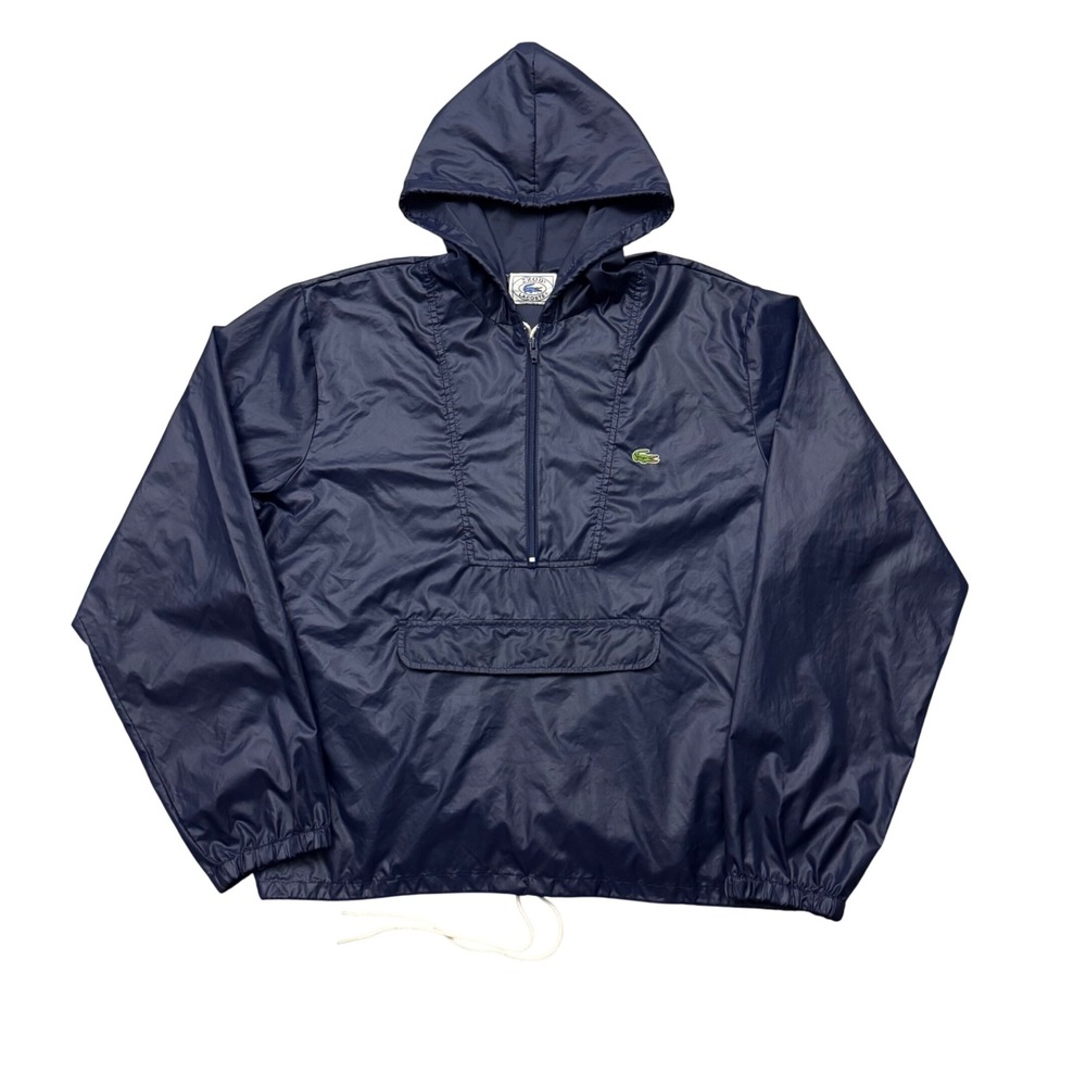 Vintage Izod Lacoste Anorak Lightweight Windbreaker Hooded Jacket Blue M